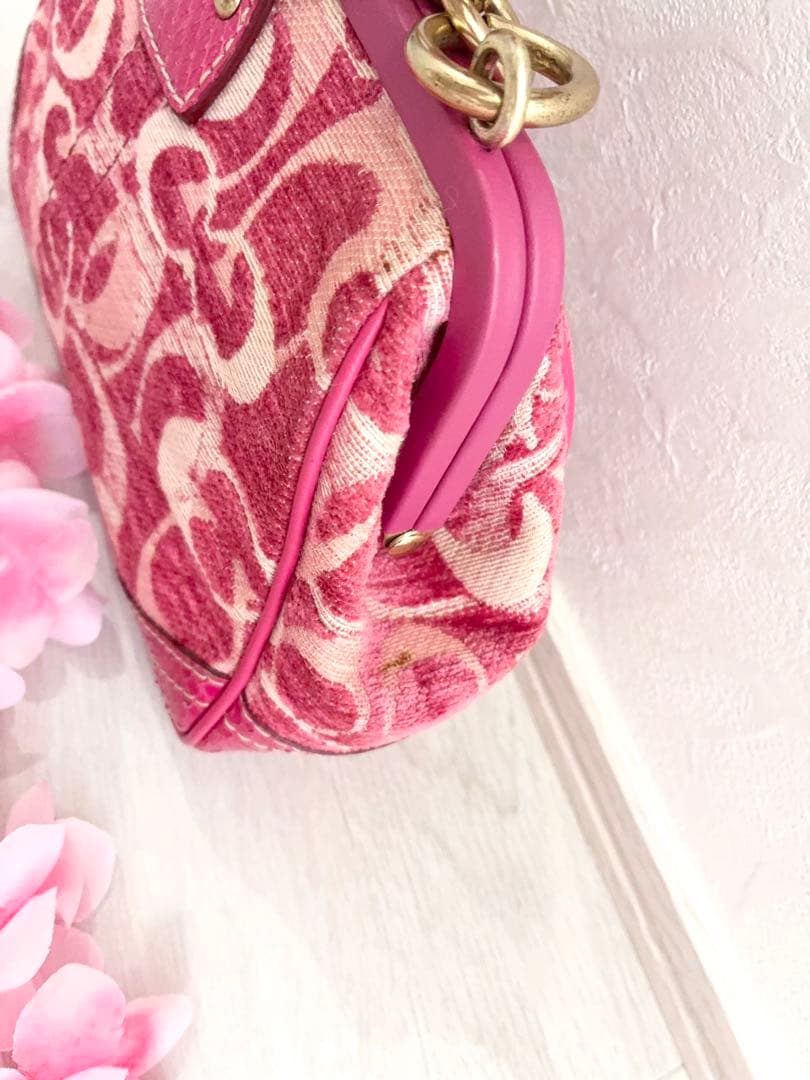 COACH バタフライ　蝶々　バッジ　チャーム　バッグ　ピンク