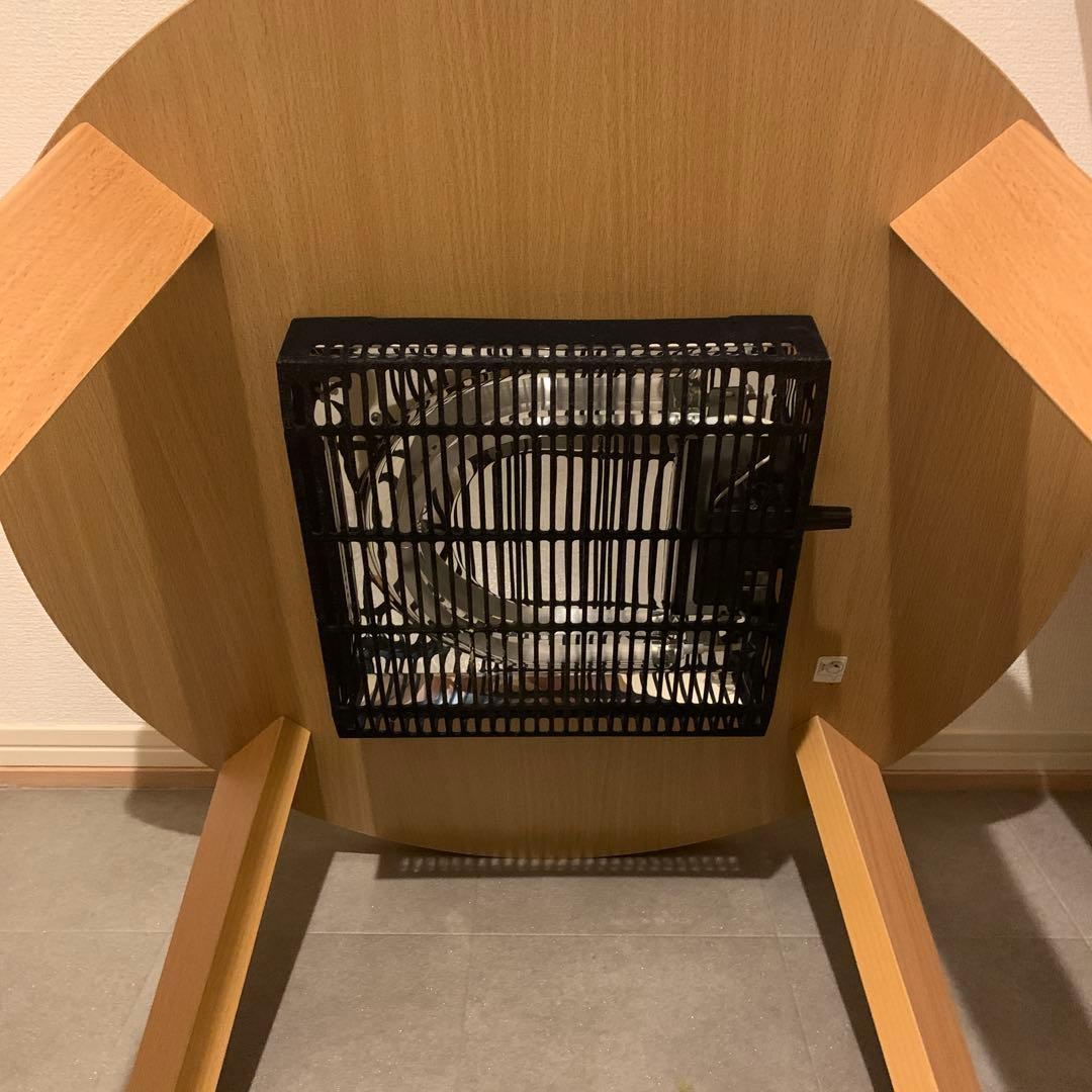 木目調 円形 こたつ 電源コード付き