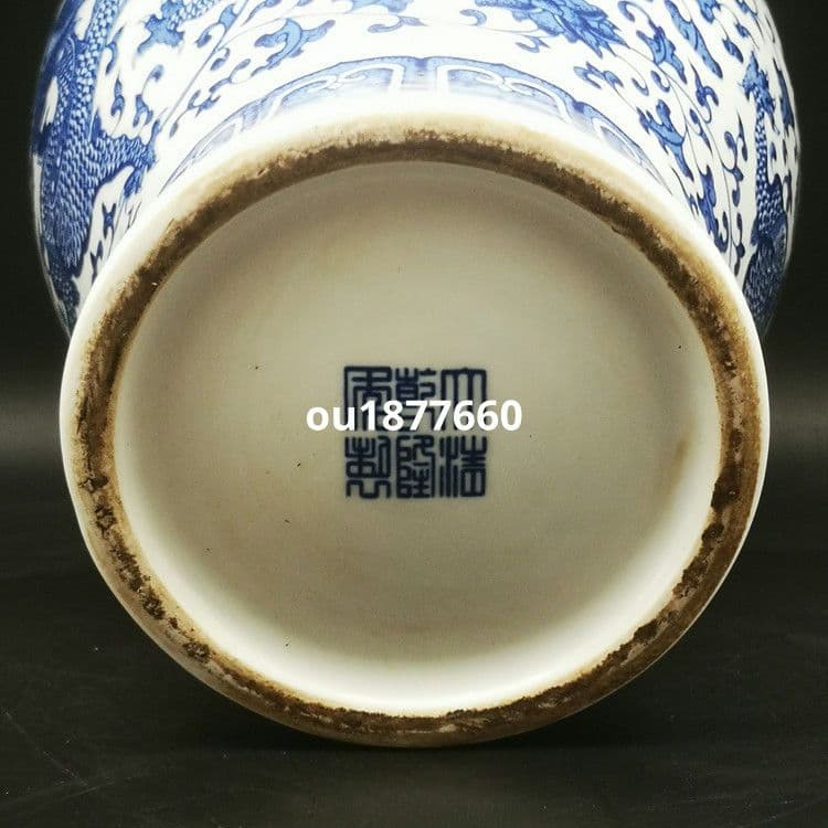 青花龍紋将軍壺 景徳鎮 陶磁器 装飾品 現代工芸品 美術品 置物