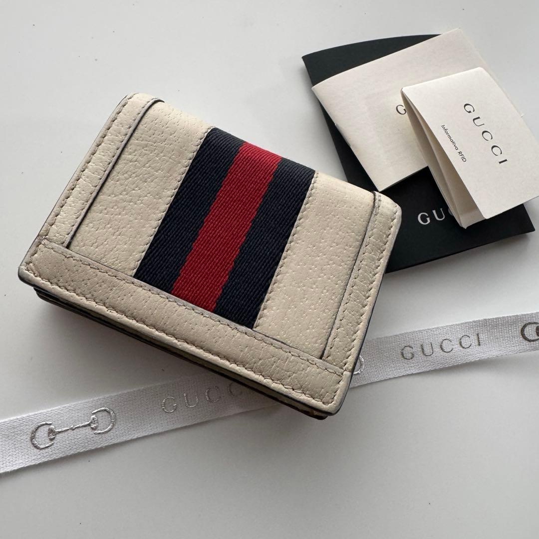 【極上美品】 GUCCI グッチ シェリーライン 2つ折り 財布 オフィディア