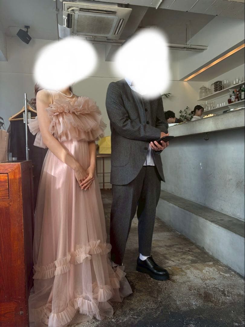 ドレスプロダクションW346　オーダーカラードレス　ピンクブラウン　ウェディング