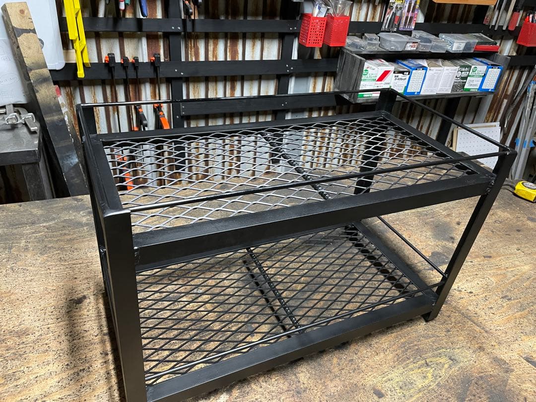 こ*ん様 【特別価格】2段アイアンシェルフ植物棚 600×300×350インダス