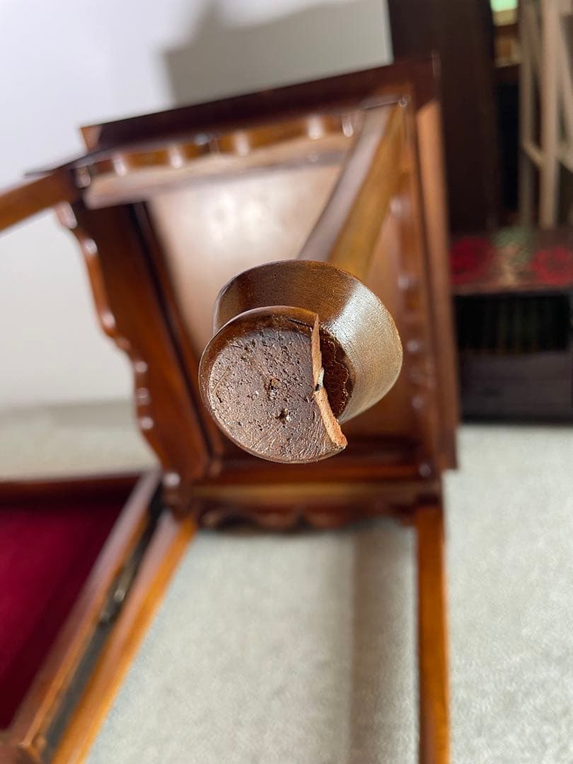 アンティーク風 サイドテーブル 木製 象嵌調 猫脚 クラシック ヨーロピアン家具