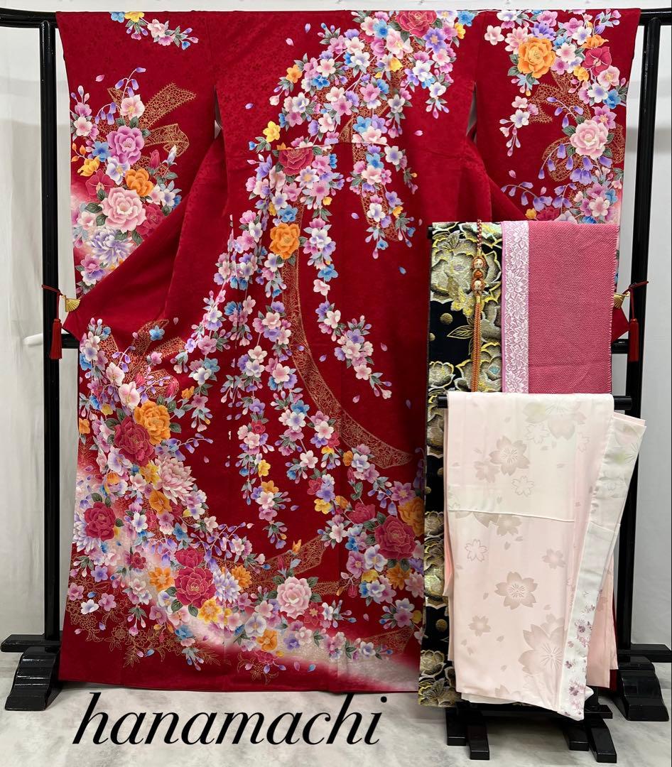 振り袖　フルセット　別誂長襦袢　成人式　刺繍入り　金彩加工　682