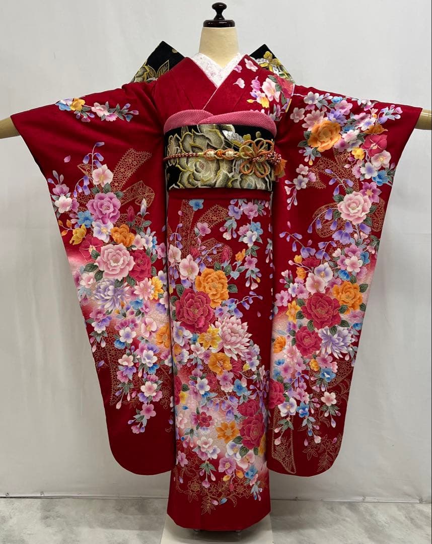 振り袖　フルセット　別誂長襦袢　成人式　刺繍入り　金彩加工　682