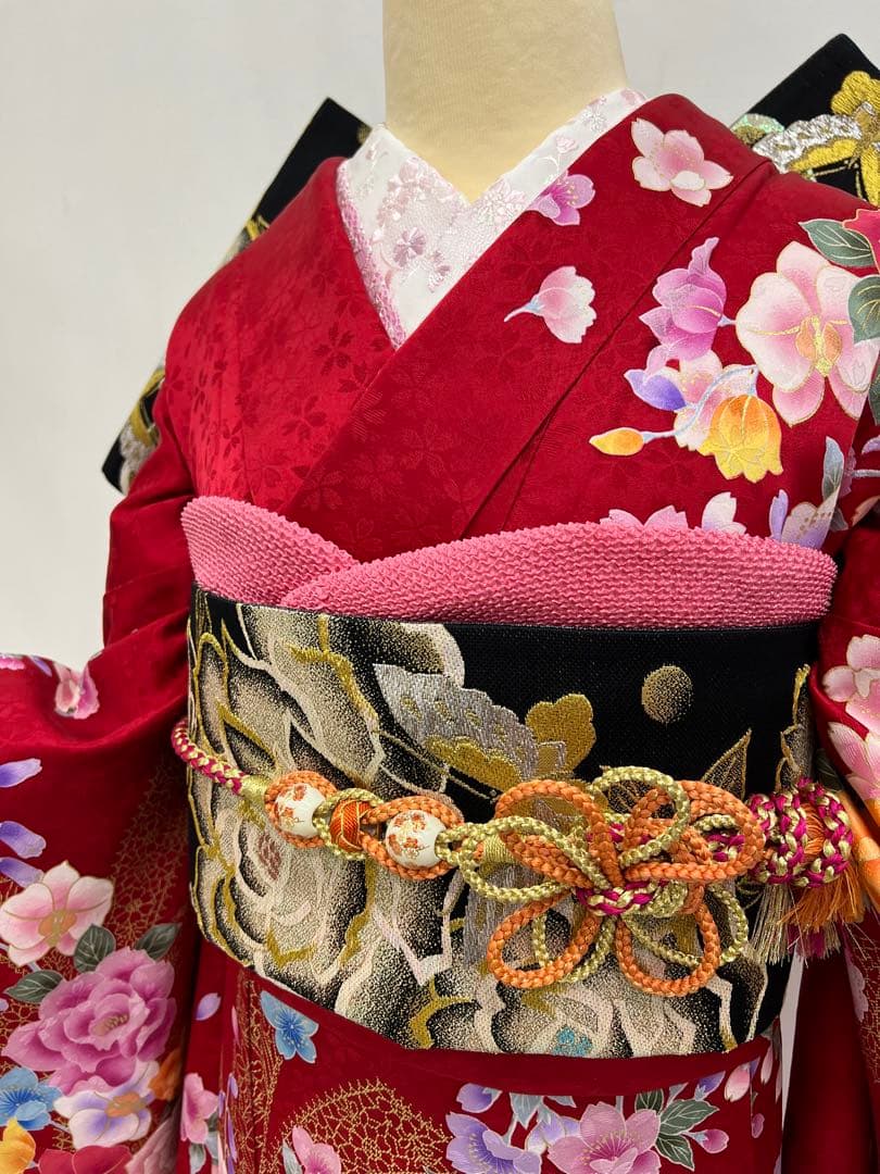 振り袖　フルセット　別誂長襦袢　成人式　刺繍入り　金彩加工　682