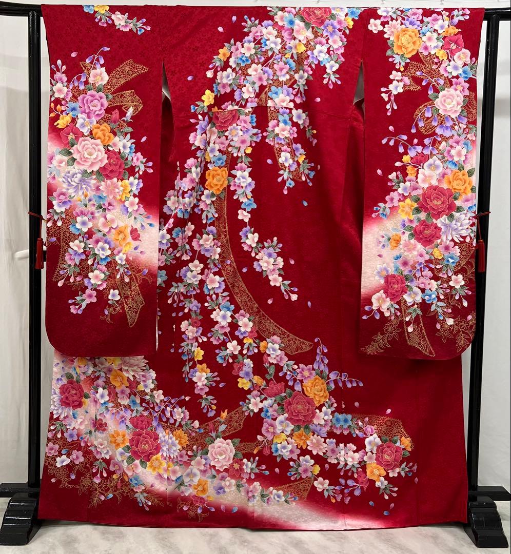 振り袖　フルセット　別誂長襦袢　成人式　刺繍入り　金彩加工　682