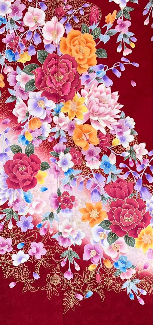 振り袖　フルセット　別誂長襦袢　成人式　刺繍入り　金彩加工　682