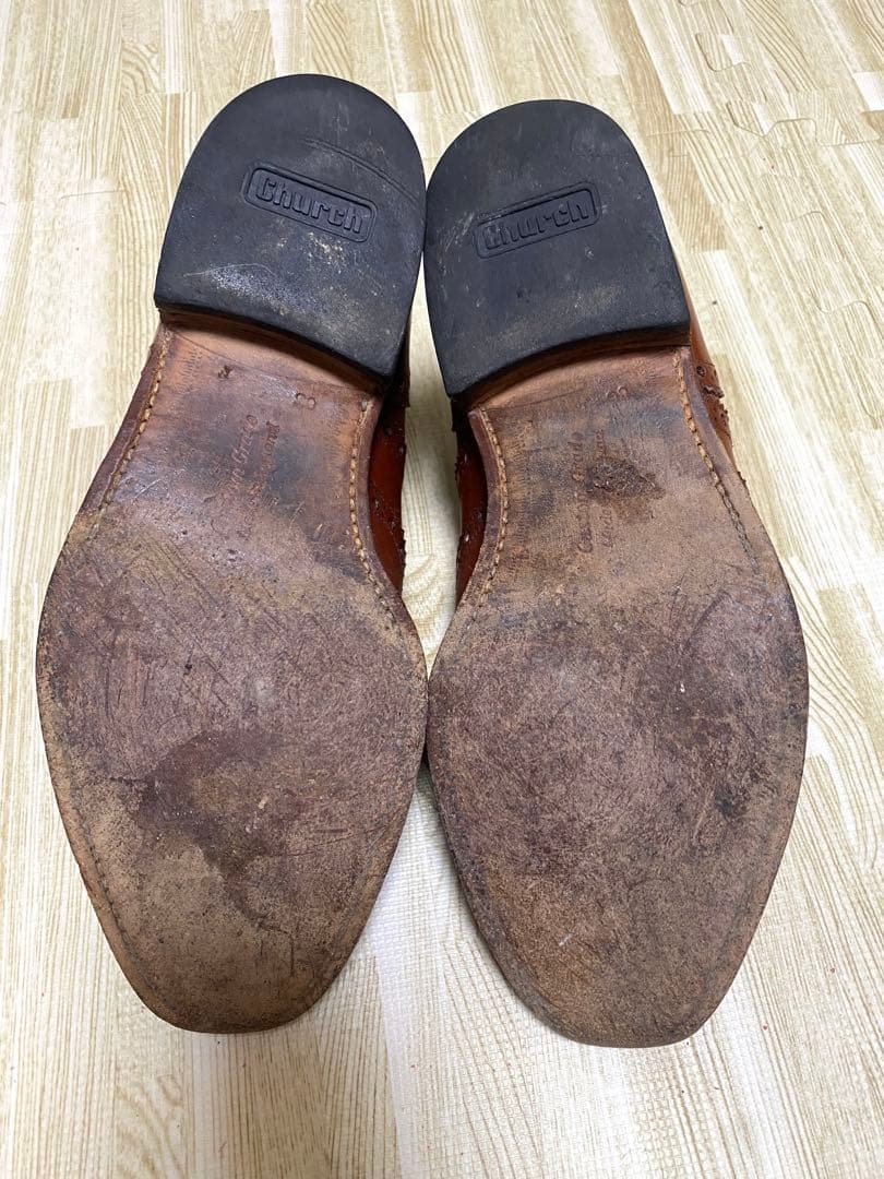 【美品】チャーチ　ブラウンウィングチップ UK7 日本サイズ25.0