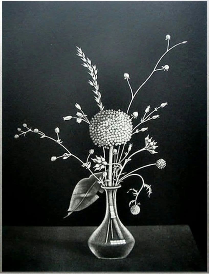 #◆長谷川 潔 銅版画２点美品「 瓶に刺した種草 」「静物画・仮装したる狐」