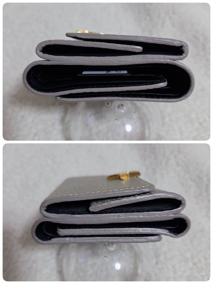 アンメートルキャレ 三つ折り財布 星モチーフ　 シャンパンゴールド