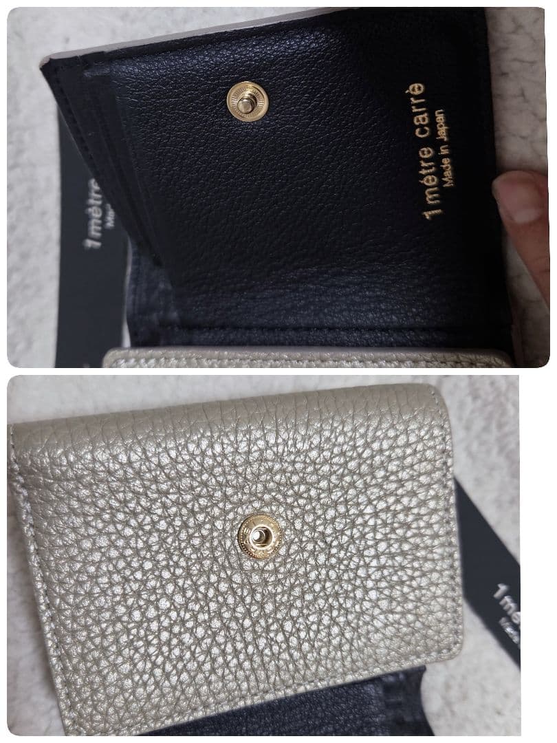 アンメートルキャレ 三つ折り財布 星モチーフ　 シャンパンゴールド