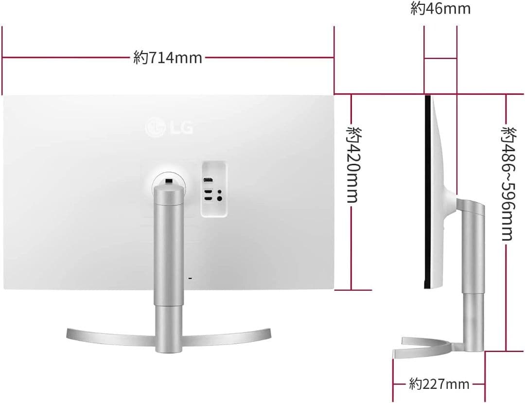 LG フレームレス モニター ディスプレイ 32UN550-WAJP 31.5