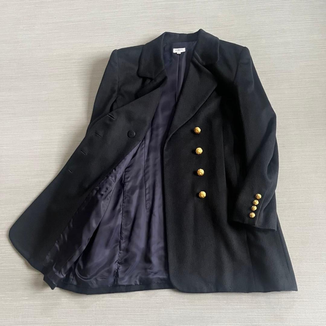 ＊美品【フォクシー】コート　ジャケット　カシミヤ　金ボタン　ブラック　４０