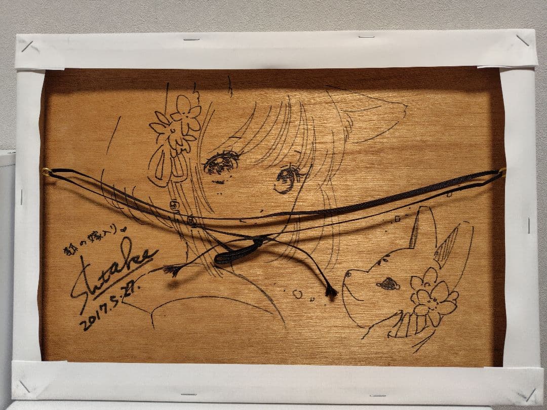 幻想堂　キャンバスアート 白無垢狐 直筆イラスト&サイン入り