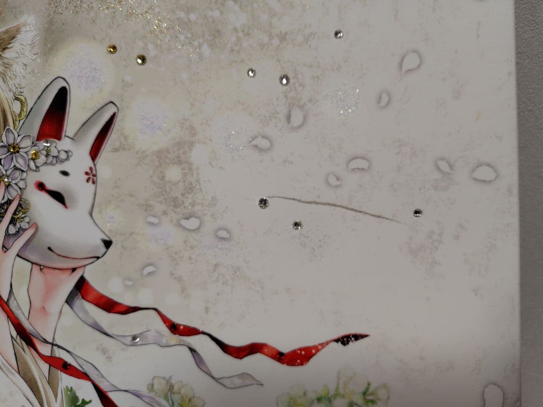 幻想堂　キャンバスアート 白無垢狐 直筆イラスト&サイン入り