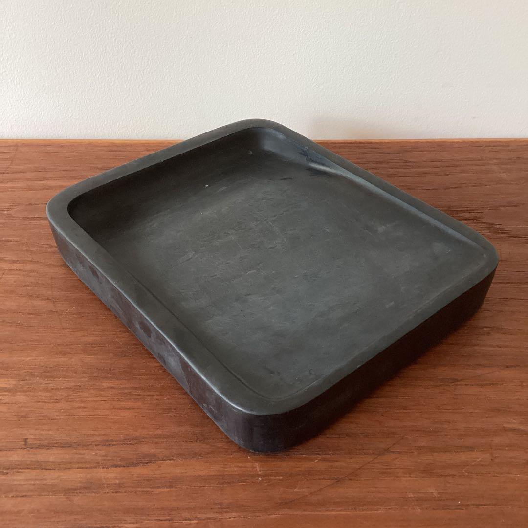 大きな硯と箱　眞彰　共箱付　書道具　蓋付　古硯　中国 時代物