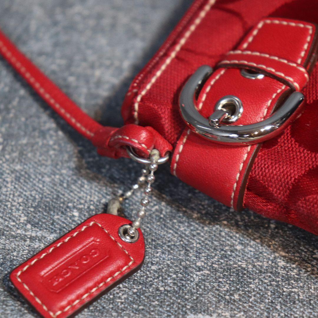バッグ Coach SOHO Accessory Pouch Hand Bag Red
