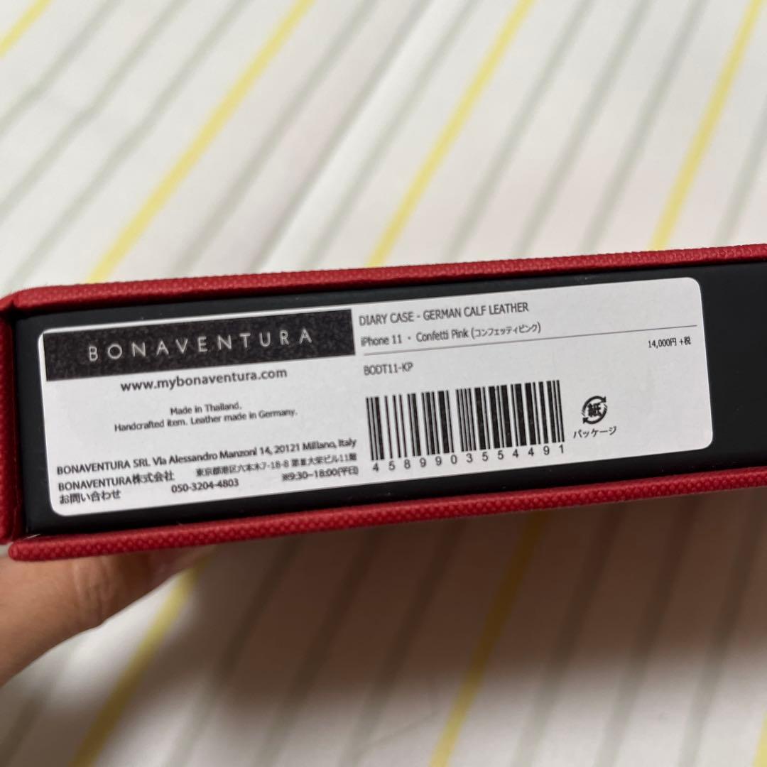 新品　ボナベンチュラ　BONAVENTURA ピンク レザー 手帳型ケース本革