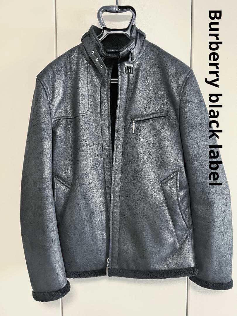 BURBERRY BLACK LABEL フェイクレザージャケット M