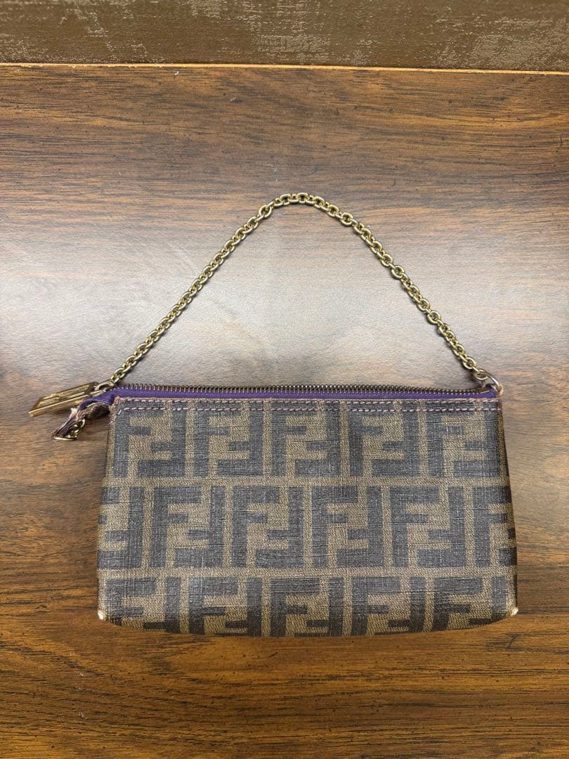 Fendi ダークブラウン グレー ハンドバッグ