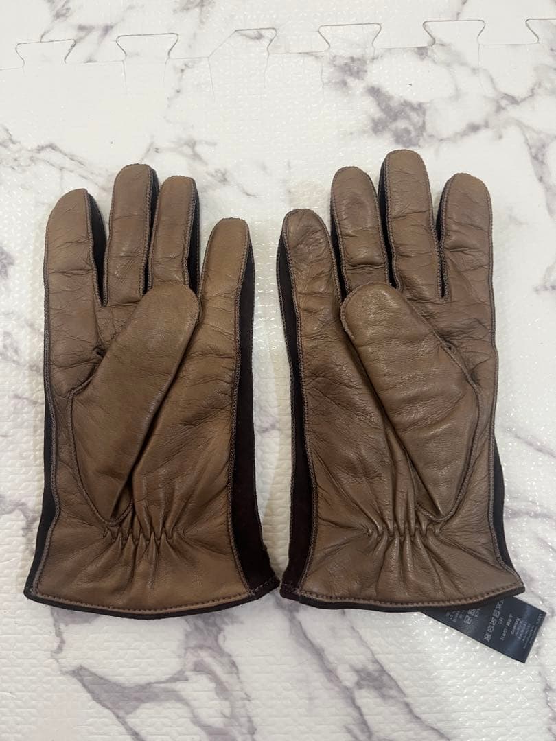 Giorgio Armani ブラウンレザー手袋 Sサイズ