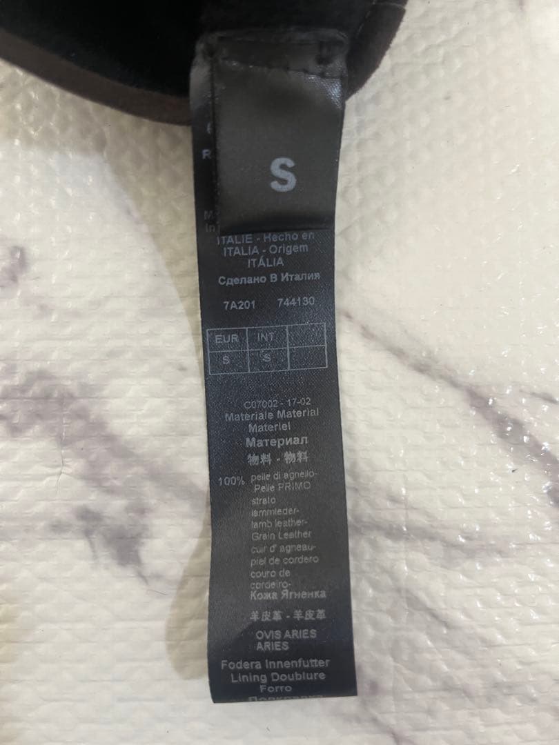 Giorgio Armani ブラウンレザー手袋 Sサイズ