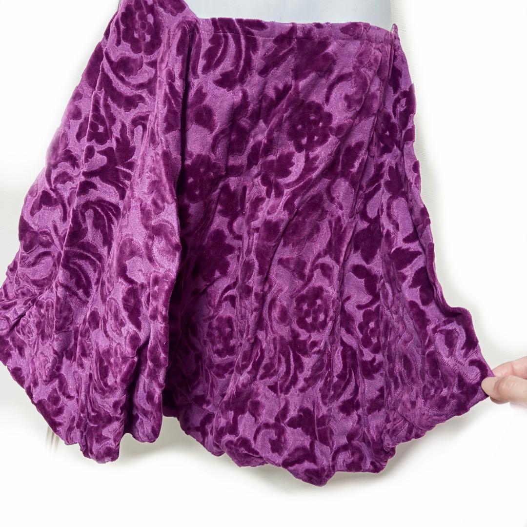 COMME des GARCONS コムデギャルソン　変形スカート　ベロア　花柄