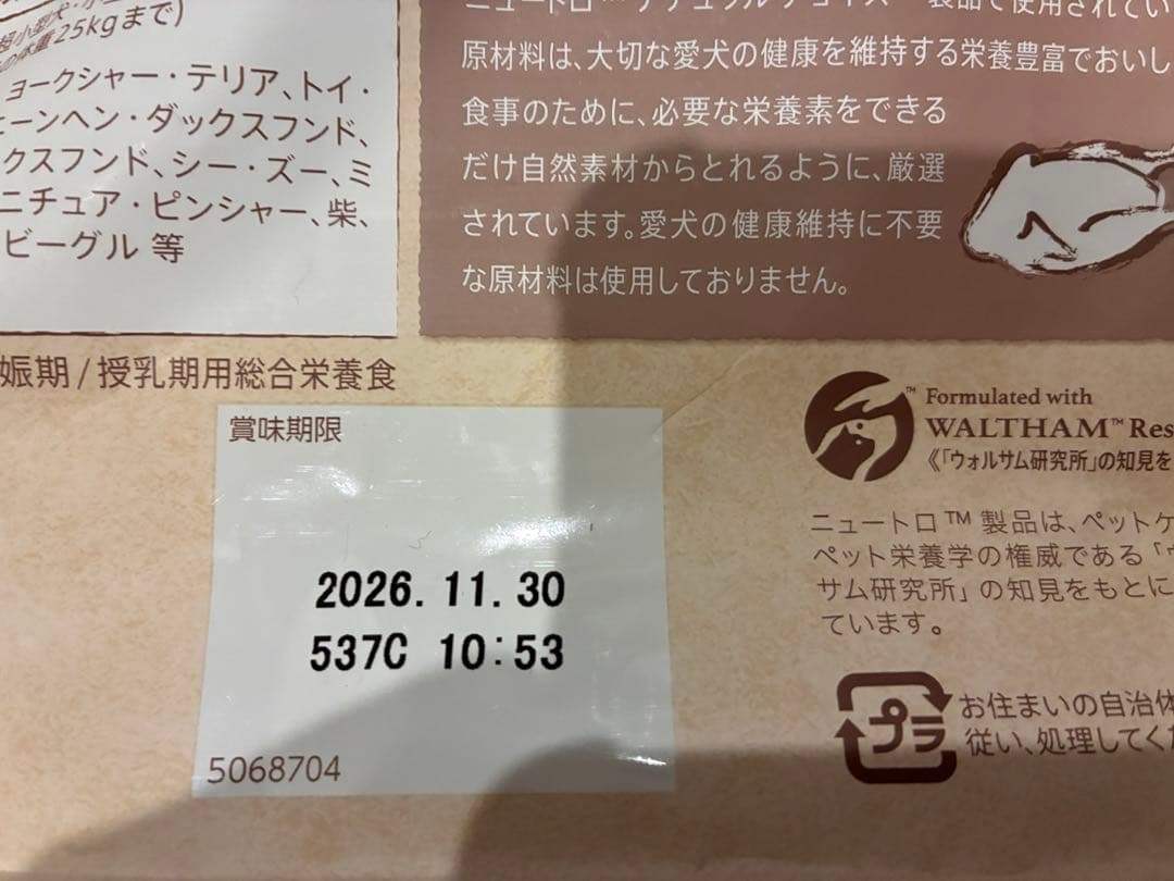 ニュートロ　Nutro 子犬用　超小型犬〜中型犬用　3kg 2袋
