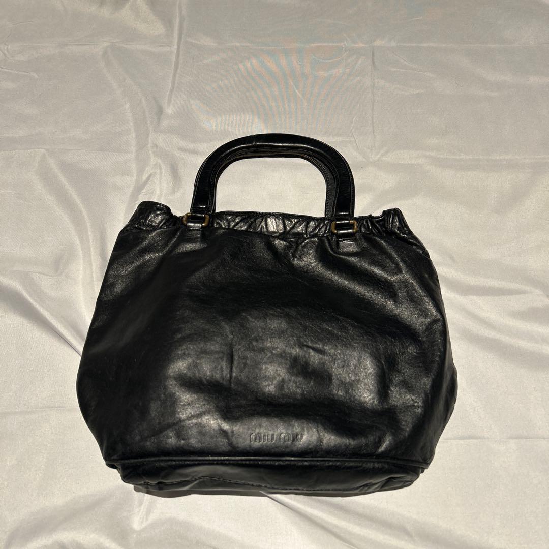 バッグ 00s archive miumiu leather hand bag