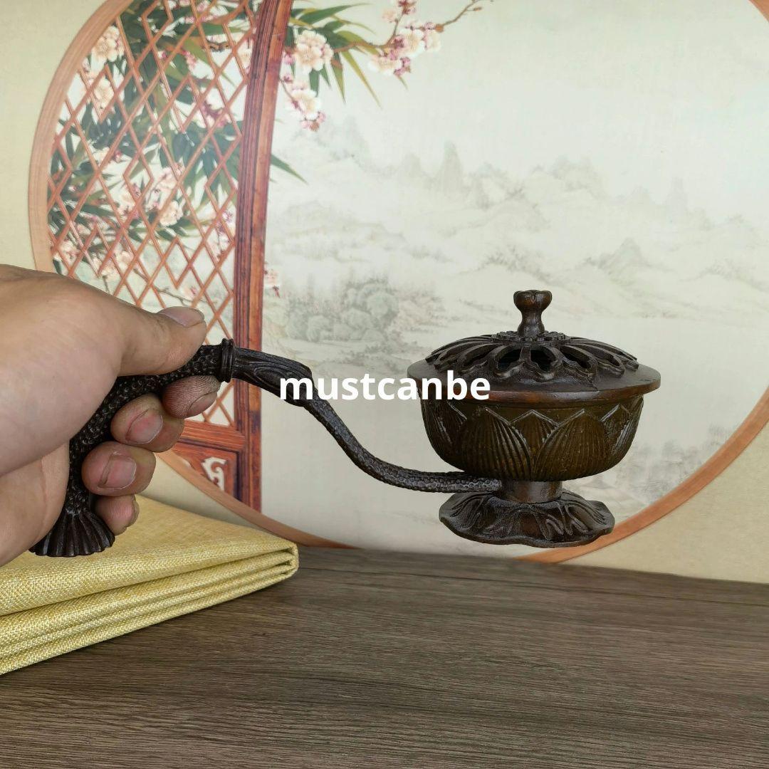 銅 細工 手を持ちます蓮華炉 盤香炉 香道具 薫香炉 工芸品 置物