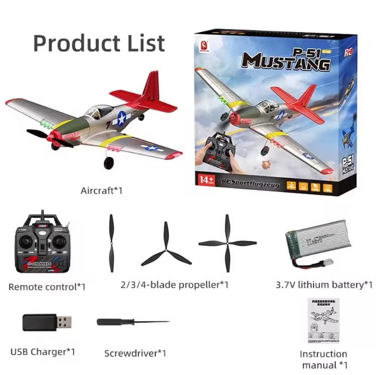 P51D RC飛行機ラジコンマスタング航空機 XPilot 安定化システム付き