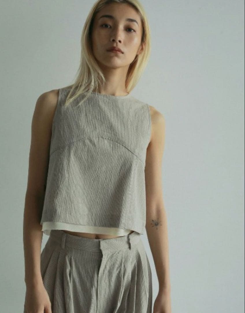 トップス anuke Backopen Check Tops