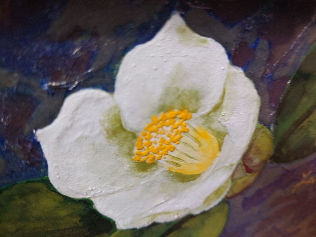 田中みどり 「白椿」真筆 油絵 絵画 SM 油彩