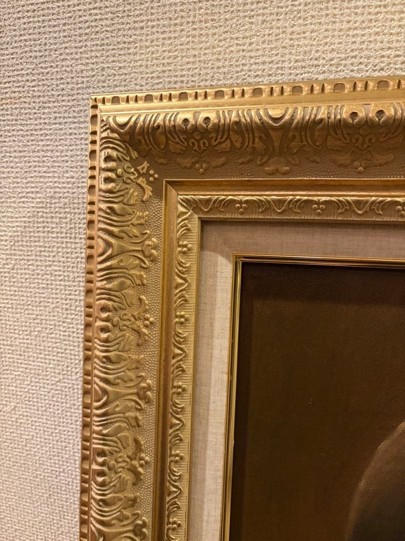 黒田清輝 肉筆 油彩画F10号 レンブラント肖像画模写 サインあり