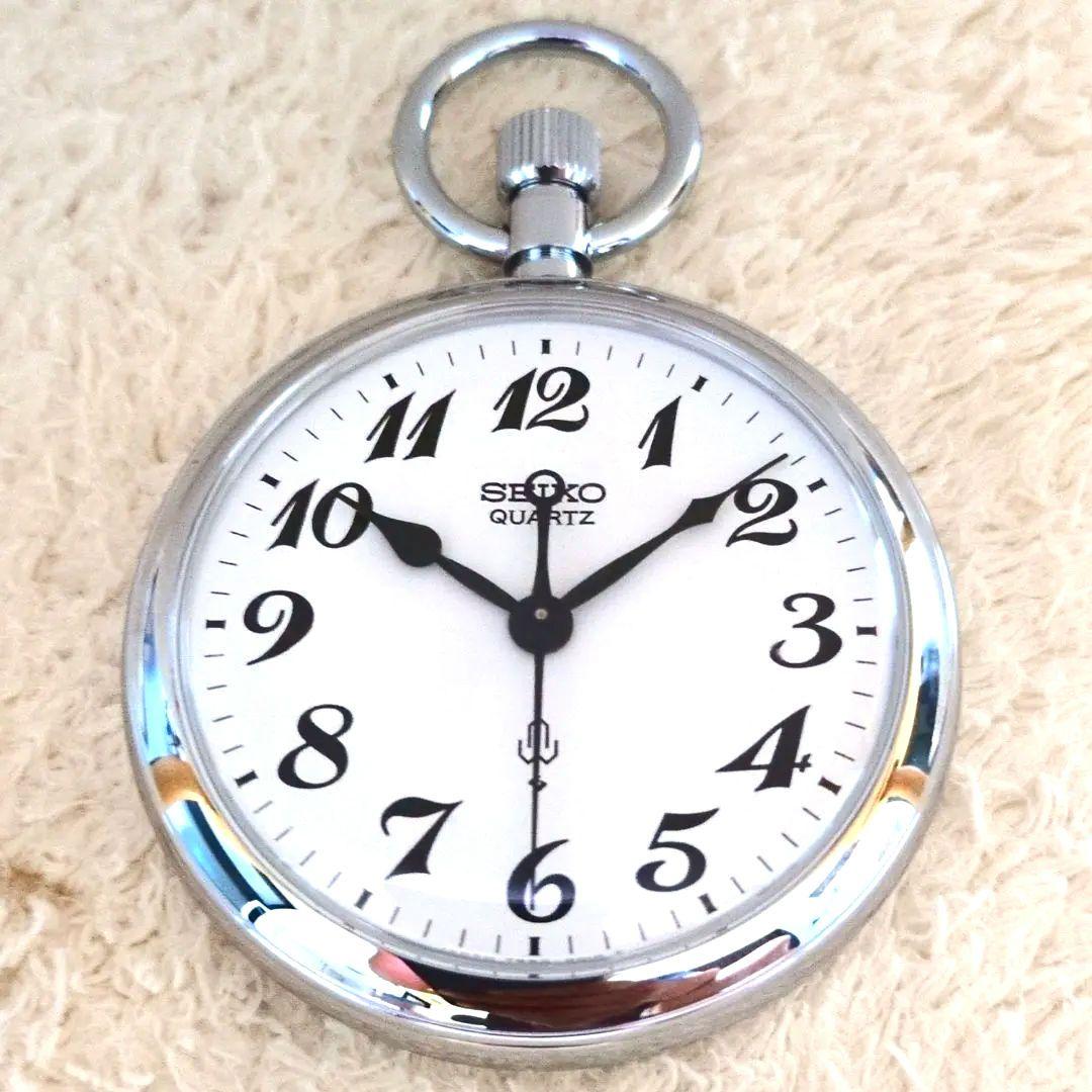 鉄道時計 SEIKO鉄道懐中時計クォーツ(稼動美品)　※今だけ未使用紐付き