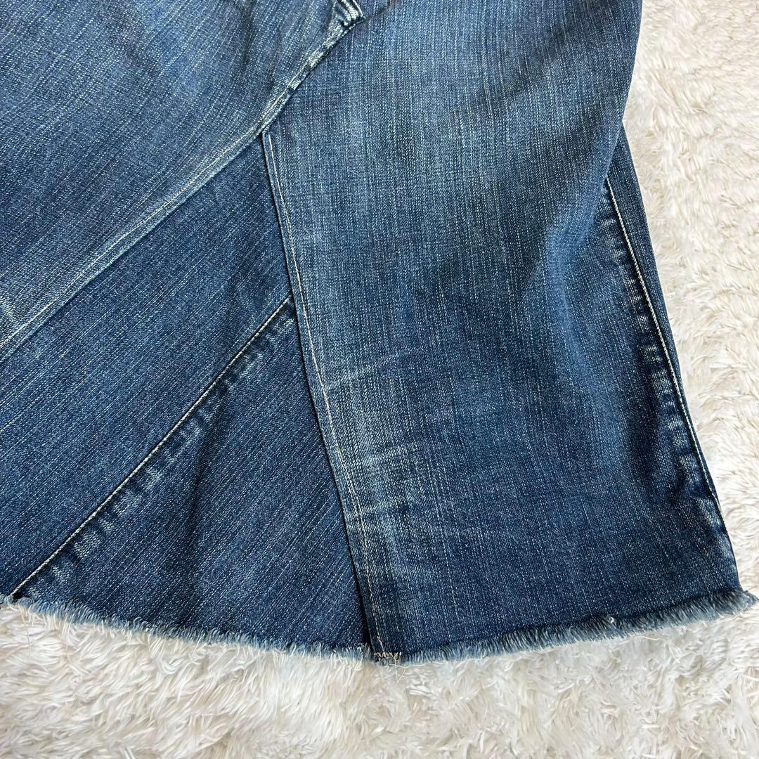 極美品 希少 45rpm デニムスカート インディゴ染め 45R刺繍 リメイク