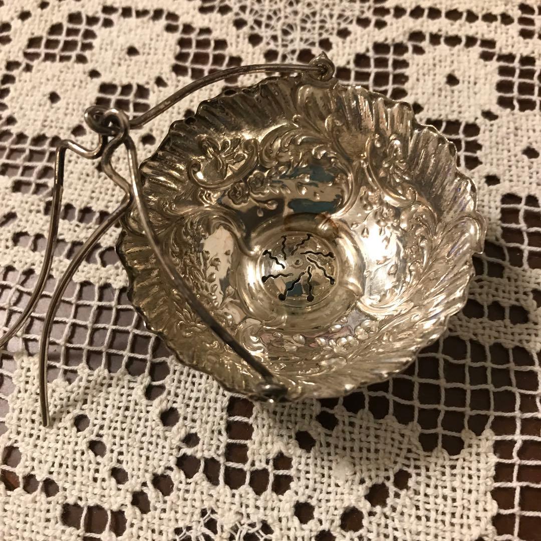 フランスアンティーク　ティーストレーナー　純銀　お値下げです❣️