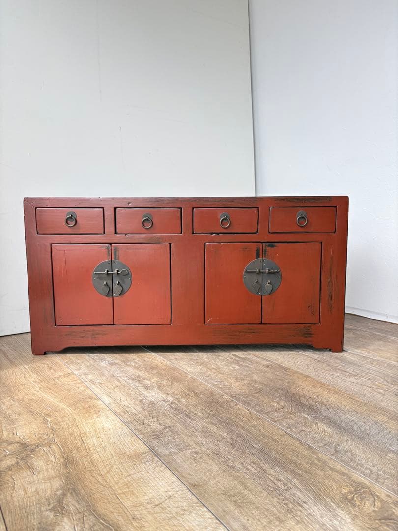 朱塗り　引き出し　収納　中国　小さな収納