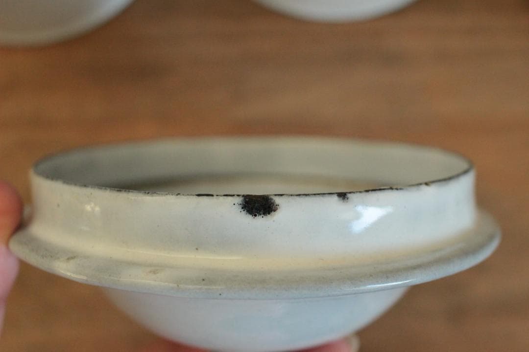 フランスアンティーク・ペアのエナメルキャニスター/パスタ・お米入れ