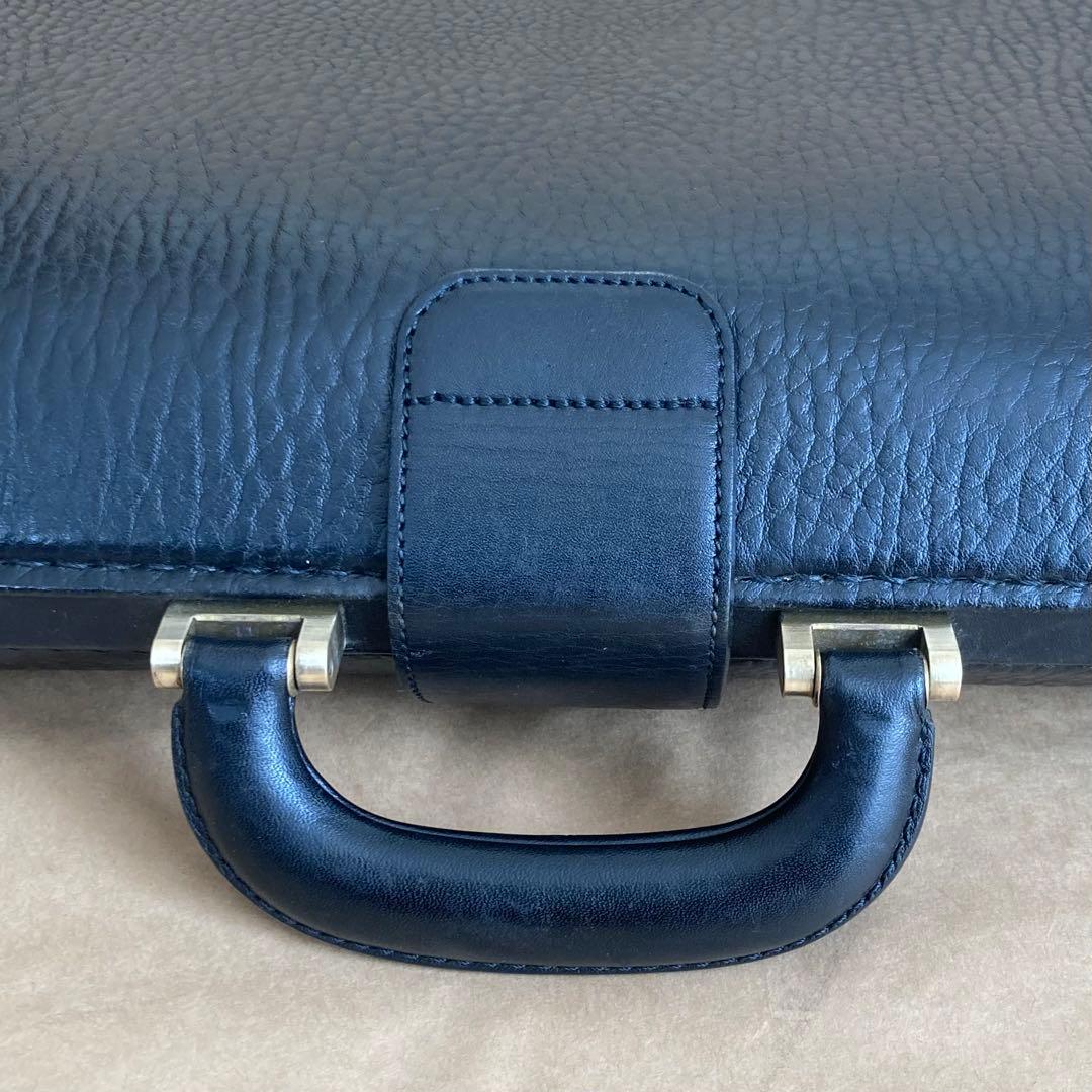 【希少】BURBERRY ダレスバッグ ブラック レザー シボ革 ビジネスバッグ