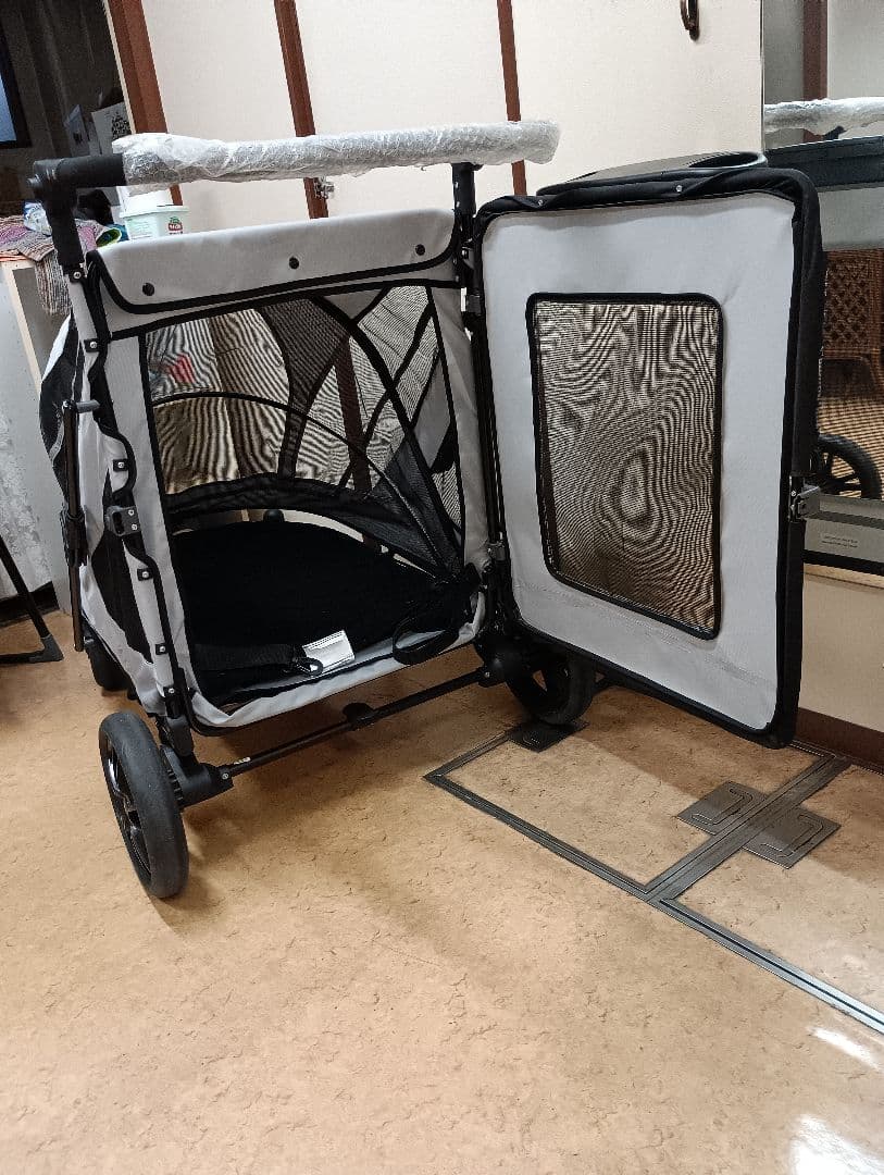 折りたたみ式ドッグカーグレー