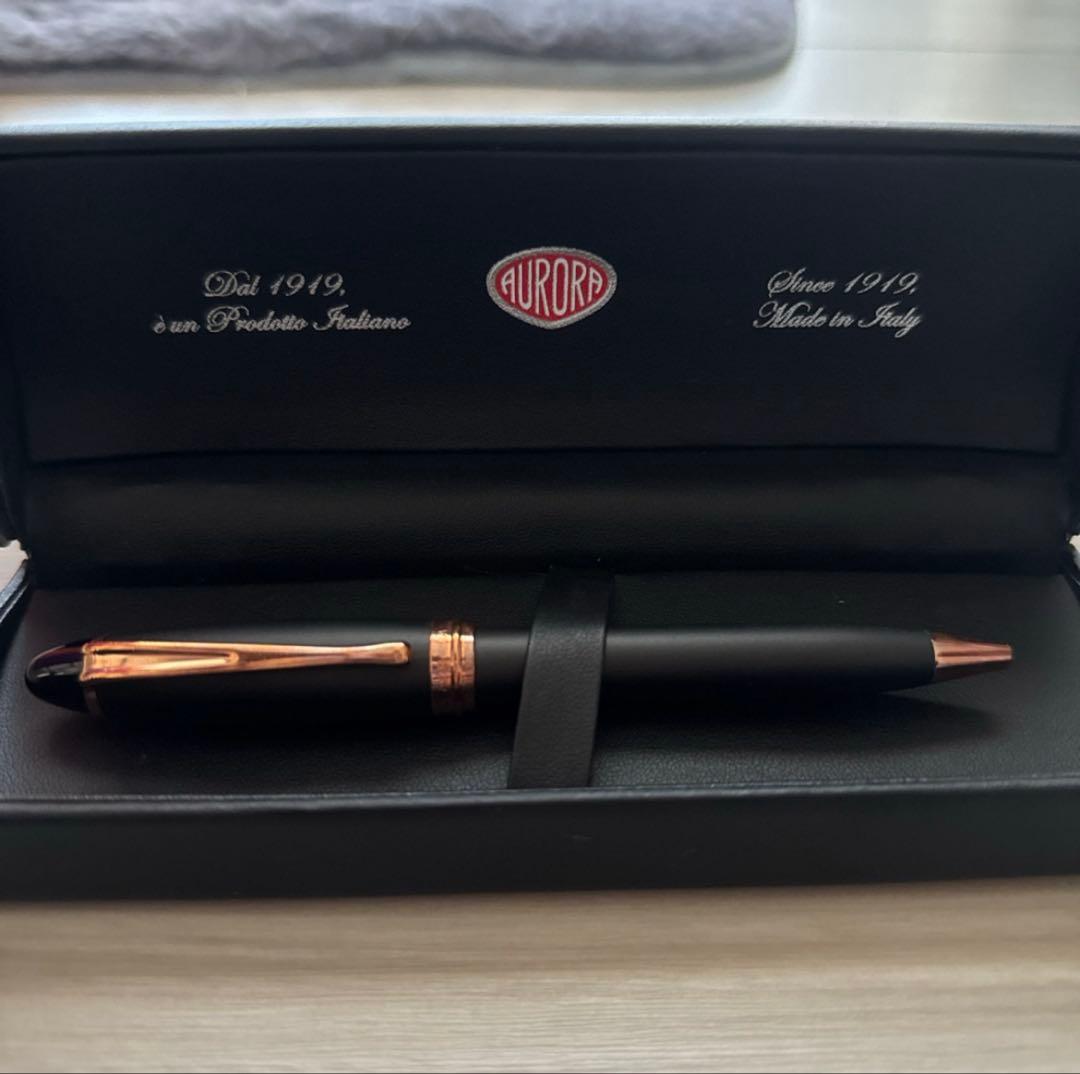 AURORA ボールペン ブラック メタル