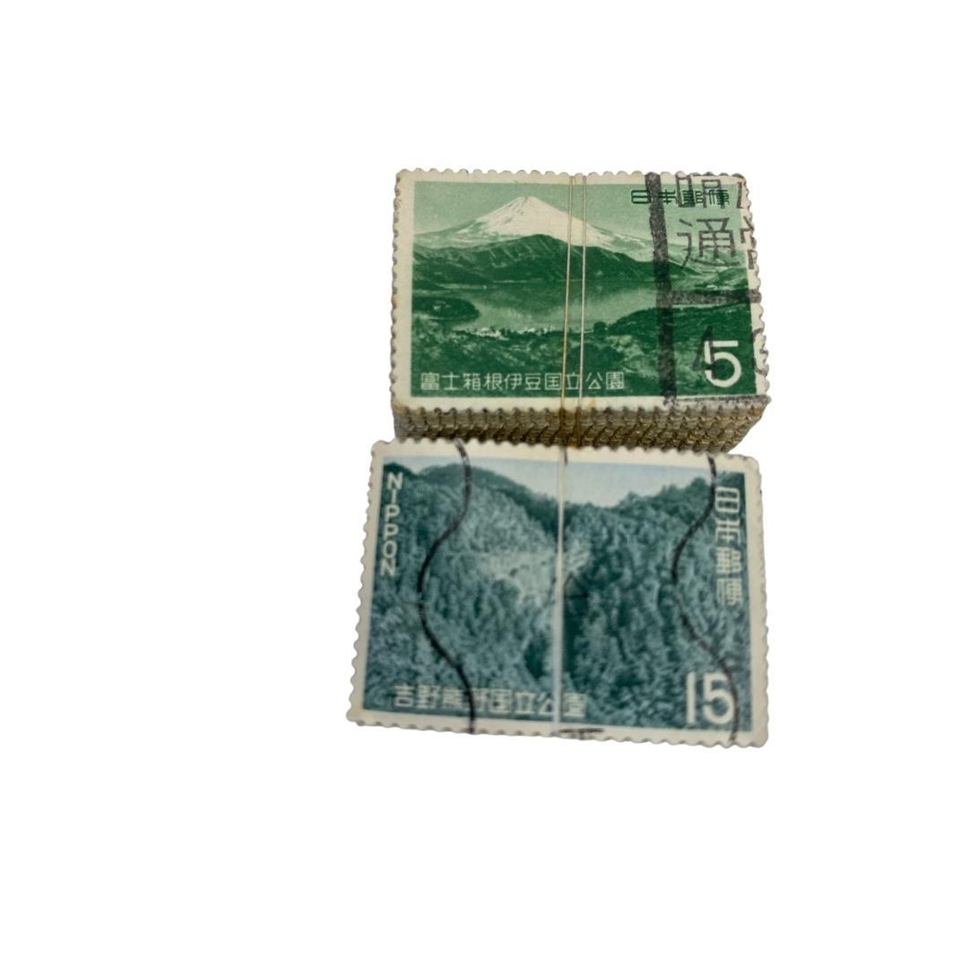 使用済み切手　国立公園記念切手　8種各約100枚づつ　dd060