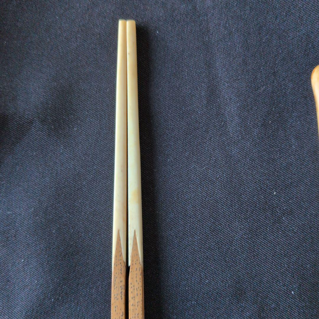 象牙風の茶杓と　菓子の取り箸