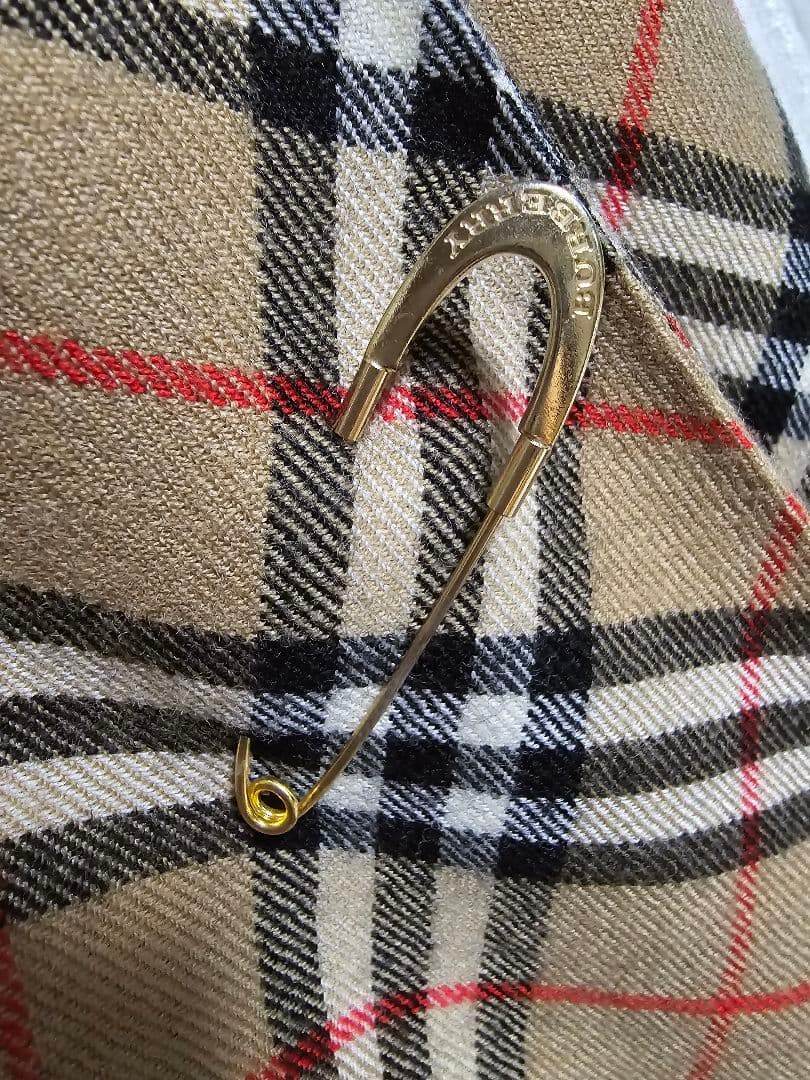 BURBERRY　チェック柄ラップスカート 膝丈 ウール100％三陽商会正規品