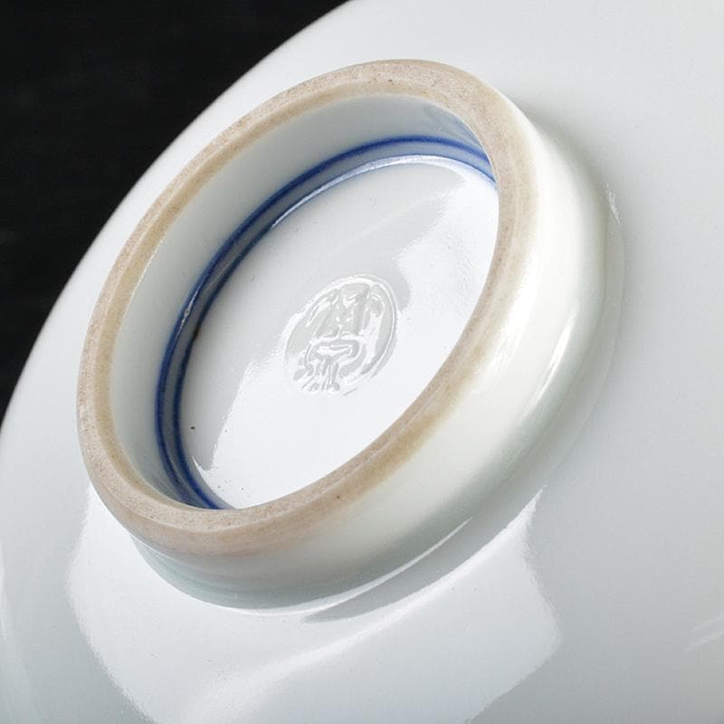 和食器　平安　三浦竹泉造　染付　吉文　輪花皿　五客　F　R5165