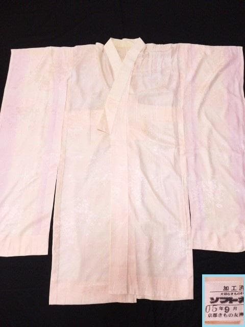 特選！やまと誂 吹綿 振袖 無地 赤 紅★長襦袢　2点 セット 正絹★155.5