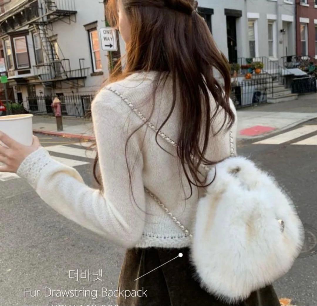 the barnnet ファードローストリングバックパック　アイボリー