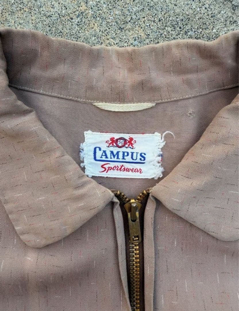 あ*様 50s CAMPUS rayon gabardine jacket 絣